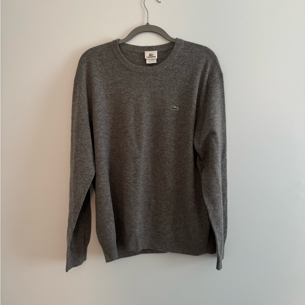 Lacoste Gray Crewneck Sweater Classic Knit